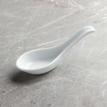 SUNWEALTH Porcelain White Spoon (5.5") Large Head