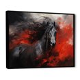 thumbnail image 2 of Designart art Mural Encadré Moderne Rouge à Cadre Noir, Décoration Murale Encadrée Cheval Animal, Cheval Rouge Vif Rouge Noir I, Décoration d'Art Mural Encadré Cheval, Cadre Noir 40x30 Pouces, 2 of 5