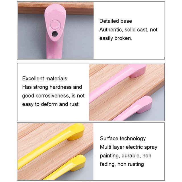 Ruiboury Durable Aluminum Alloy Door Handles With Enhanced Security Features Easy pink 96mm 1Set