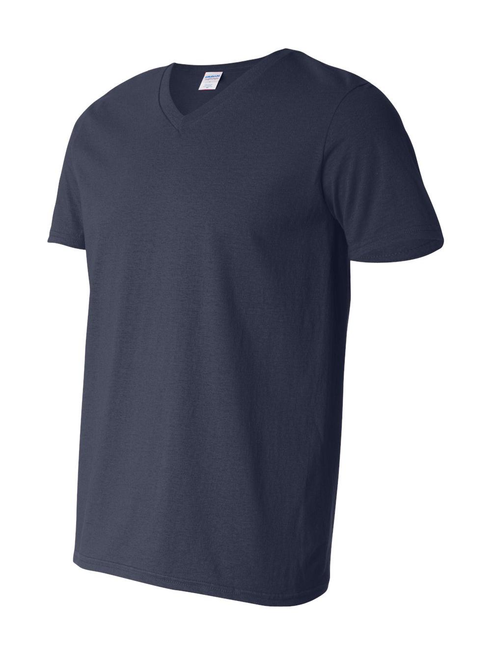 Gildan - T-Shirt à Col en V Softstyle - 64V00 - Marine - Taille : 2TG