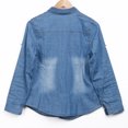 thumbnail image 4 of Chemisiers en Denim pour Femmes Mode Doux Manches Longues Chemise Ajustée Hauts, 4 of 4