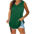 thumbnail image 1 of FAIWAD Womens Tank Tops V Neck Basic Solid Color Blouses Casual Sleeveless Flowy Summer Beach Vest, 1 of 6