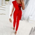 thumbnail image 1 of LSLJS Combinaison Sans Manches pour Femmes, Combinaison Décontractée Unie avec Ceinture, 1 of 8