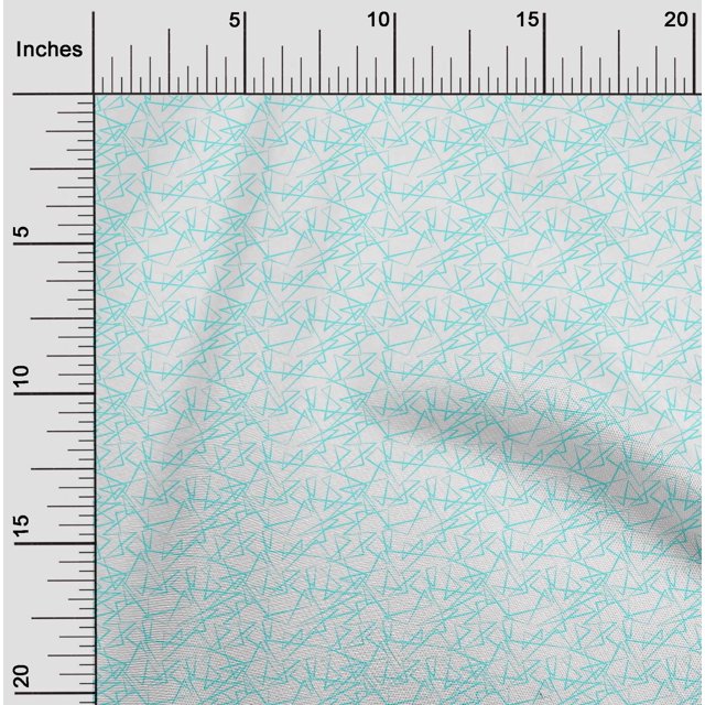 oneOone Viscose Chiffon Aqua Blue Fabric Triangle Shape Geometric Craft Projects Decor Fabric Printed By The Yard 42 Inch Wide