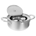 thumbnail image 2 of 1 Pce Casserole à Frire Ménagère avec Thermomètre Poêle à Friteuse Profonde en Acier Inoxydable (Argent), 2 of 9