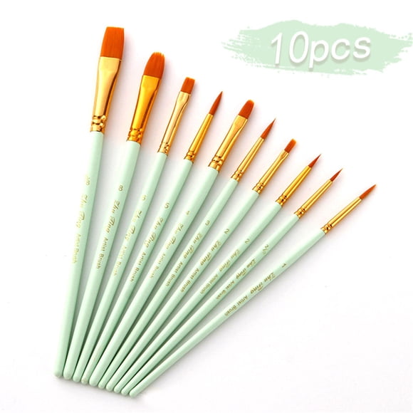 Ensemble de 5 Pinceaux d'Aquarelle, Vacemry Pinceaux d'Aquarelle pour Artiste, 10 Pinceaux en Nylon pour Cheveux pour Gouache Acrylique Peinture à l'Huile, Pinceaux Professionnels pour Artiste pour Croquis sur Toile et Papier,