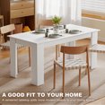 thumbnail image 3 of CoSoTower 63" Kitchen Table for 4-6 People, Dining Table with Wood Effect for Dining Room, White, 3 of 7