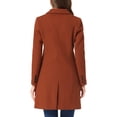 thumbnail image 3 of INSPIRE CHIC Manteau d'Hiver pour Femme à Revers Cranté Trench à Double Boutonnage L Brun Rougeâtre, 3 of 6