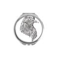 thumbnail image 1 of Bird Paint Black Fierce Hand Compact Mirror Round Portable Pocket Glass, 1 of 3