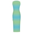 thumbnail image 4 of Womens Sleeveless Tight Maxi Dress Side Slit Drawstring Ruched Slim Fit Tank Dress U Neck Summer Club Beach Sun Dresses, 4 of 4