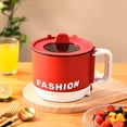 thumbnail image 5 of Rkstn Electric Cooking Pot Mini Hot Pot with Foldable Handle, Portable Large-Capacity Hot Pot with Mobile Phone Cover, Steak Rice, Ramen and Oatmeal, 5 of 5