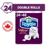 Royale Velour, 2 Ply papier hygiénique, 24 Égal 48 Toilettes de salle de bain