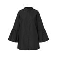 thumbnail image 2 of Innerwin Shirts Button Down Women Tops Work V Neck Plain Blouse Black 3XL, 2 of 5