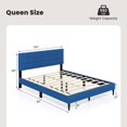 thumbnail image 3 of Costway Lit Plateforme Grand Rembourré Base de Matelas Tête de Lit Capitonnée Bleu, 3 of 10