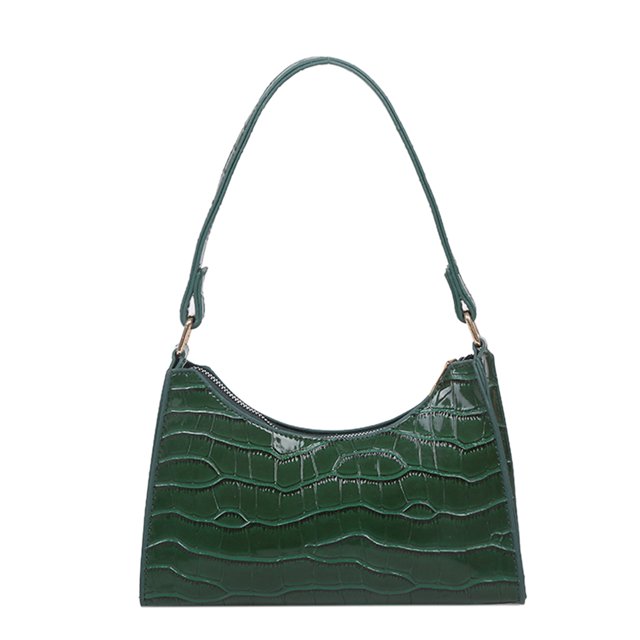 FunnyBeans Retro Classic Clutch Shoulder Bag with Zipper Closure for Female, Green