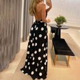 thumbnail image 3 of Heliisoer Women Tropical Print Halter Backless Maxi Beach Dress, 3 of 4