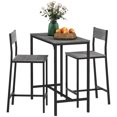 thumbnail image 1 of HOMCOM Industrial Bar Table Set Counter Height 3 Piece for Small Space Grey, 1 of 10