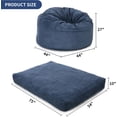 thumbnail image 3 of Bean Bag Chair, Giant Bean Bag Bed for Adults, Convertible Bean Bag Chair Bed from Beanbag to Floor Mattress, Foam Filled Large Couch Sofa Bed with Corduroy Cover, Navy, 3 of 8