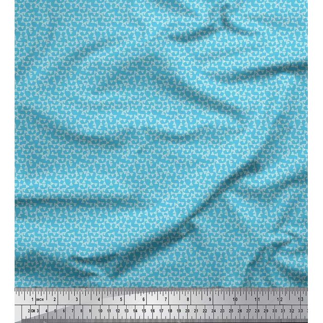 Soimoi Tissu Poly Georgette Triangle Chemise Tissu Imprimé 1 Yard 52 Pouces de Large