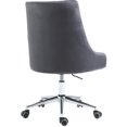 thumbnail image 4 of Meridian Furniture Karina Fauteuil de Bureau Pivotant Réglable en Velours Gris et Chrome, 4 of 12