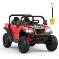 thumbnail image 1 of 24V Ride On Dump Truck, Ride On Car with Remote Control, Electric Dump Bed and Extra Shovel, Ride On Tractors Car with Music Player, Key Start for Safety, Gift for Kids,Red, 1 of 8