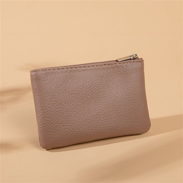 New Lychee Pattern Zipper Coin Purse-thin Short Card Coin Key Organizer Pouch Bag
