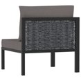 thumbnail image 4 of vidaXL Canapé d'Angle Modulable avec Accoudoir Droit en Rotin Synthétique Anthracite, 4 of 5