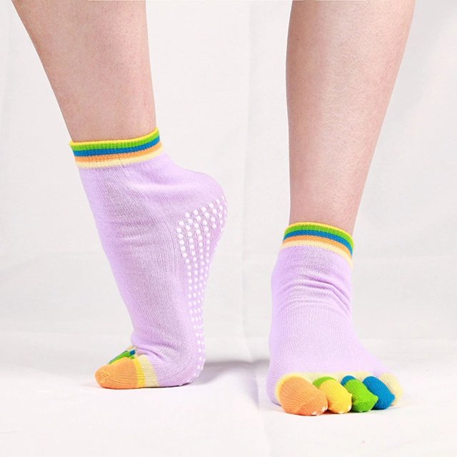 Split Toe Yoga Socks Breathable Sweat Socks Yoga Non-slip Five-finger Socks