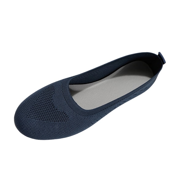 2025 Ladies Solid Color Casual Shoes for Women Slip on Loafer Breathable Knitting Round Head Casual Business Shoes for Women Flat Comfortable Casual Single Shoes for Women Casual Shoes
