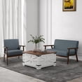 thumbnail image 2 of HOMCOM Modern Accent Chair with Cushioned Seat and Rubberwood Arms, 2 of 10