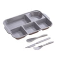 thumbnail image 2 of Yrmaups Divided Plate, 5 Compartment Tray Dinnerware, Straw Fiber Sectioned Plate, Microwave Dishwasher Safe Plates, Portion Control Plate, 2 of 6