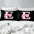 thumbnail image 4 of Erosebridal Initial E Letter Sheet Set Full, Princess Bow Bedding Sets Full Size, Monogrammed Reversible Full Sheet Sets, Microfiber Room Decor, 4 Pieces, 4 of 7