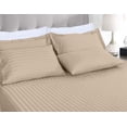 thumbnail image 5 of 900 Thread Count 100% Egyptian Cotton 4-Piece Bed Sheet Set (1 Flat, 1 Fitted Sheet, 2 Pillow Covers) 27 Inches Deep Pocket Size Stripe Pattern, 5 of 5