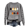 thumbnail image 1 of Femmes Décontracté Manches Longues Chemise à Manches Longues pour Hommes Chandails à Col Rond Veste Décontractée à Manches Longues Chandail à Enfiler Imprimé Graphique Poulet Alt Chandail Surdimensionné Chandails Haut Blouse, 1 of 4