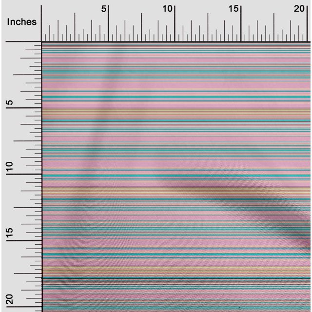 oneOone Georgette Viscose Fabric Horizontal Stripe Print Fabric BTY 42 Inch Wide