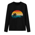 thumbnail image 5 of CEHVOM Fashion Women's Spring Printed Long Sleeves Round Neck Casual Tee Tops Clearance, 5 of 5