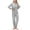 Grey, variant on hoksml Women's Cooling Bamboo Viscose Pajama Set Long Sleeve Solid Color Notched Lapel Shirt Style Top and Long Pants 2 Piece Sets with Pockets