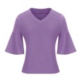 thumbnail image 3 of Birdeem Blouses à Manches Courtes Col en V Mode Décontractée pour Femmes, 3 of 9