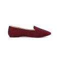 thumbnail image 3 of BLISSFUL STEP Ballerines pour Femmes en Faux Suède à Bout Rond à Enfiler Bourgogne 7, 3 of 7