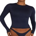 thumbnail image 1 of Blouse Mode Urbaine à Manches Longues Unie pour Femmes, 1 of 6