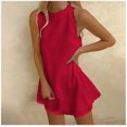 thumbnail image 5 of AherBiu Robe d'Été pour Femmes 2024 Sans Manches Mignonne Mini Robe Débardeur Col Ras du Cou Robe Décontractée, 5 of 5