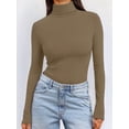 thumbnail image 4 of Women'S Long Sleeve Shirts Fall Fashion Basic Thermal Underwear Tops Winter Clothes Coffee S, 4 of 9