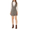 thumbnail image 1 of INSPIRE CHIC Robe Chasuble Salopette Sans Manches à Bretelles Pied-de-Poule pour Femme m Brun Noir, 1 of 8