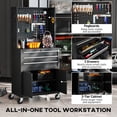 thumbnail image 4 of HOMCOM Tool Cabinet with Pegboard, Mobile Tool Chest with Lock, Black, 4 of 10