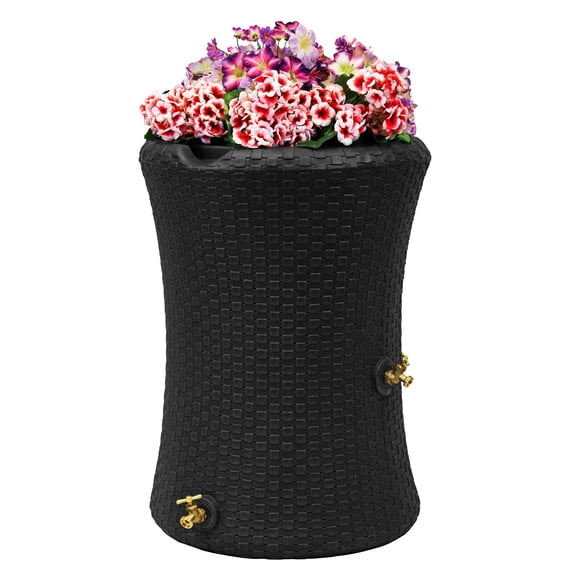 Good Ideas IMP-N50-BLK Impressions 50-Gallon Nantucket Rain Saver, Black