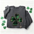 thumbnail image 4 of SDNall Chandail à Manches Longues pour Femmes, Imprimé Trèfle de la Saint-Patrick, Tunique Décontractée Ample à Col en V, 4 of 6