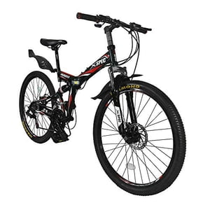 Xspec 26" 21 Speed Folding Mountain Bike Bicycle Trail Commuter Shimano Black