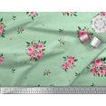 thumbnail image 2 of Soimoi polyester Crepe Fabric Leaves & Rose Flower Print Fabric by the Yard 42 Inch Wide, 2 of 3