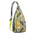 thumbnail image 1 of Vibrant Floral Sling Backpack - Colorful Hawaiian Inspired Print Shoulder Bag, Fashion Forward Design, 1 of 4