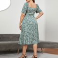 thumbnail image 3 of CHUANK Summer Plus Size Maxi Dresses For Wedding Guest Lace Stitching Dress Cold Shoulder Long Dresses Short Sleeve, 3 of 3